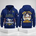 Milwaukee Brewers Merch 2026 NLCS National League Champions Half Zip Hoodie Milwaukee Brewers Apparel - Gearneko