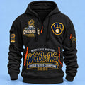 Milwaukee Brewers Win Our Way World Series Champions 2026 Half Zip Hoodie Milwaukee Brewers Clothing - Gearneko