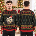 Funny Cat Santa Hat Black Ugly Christmas Sweater Xmas Clothing Funny Gift For Meme Lover - Gearneko