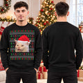Funny Santa Hat Cat Meme Black Ugly Christmas Sweatshirt Christmas Clothing Funny Xmas Gifts - Gearneko