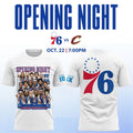 Philadelphia 76ers Merch Opening Night Vs Cleveland Guardians T-Shirt Best Fan Gear - Gearneko