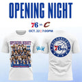 Philadelphia 76ers Merch Opening Night Vs Cleveland Guardians T-Shirt Best Gifts For 76ers Fans - Gearneko