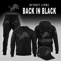 Detroit Lions Merch Back In Black Hoodie Detroit Lions Apparel Best Fan Gear - Gearneko