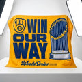 Milwaukee Brewers Win Our Way 2026 World Series Champions Trophy Flag Milwaukee Brewers Home Decor - Gearneko