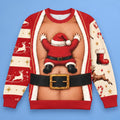 Funny Santa Stuck On Belly Ugly Christmas Sweater Xmas Clothing Funny Christmas Gifts - Gearneko