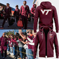 Virginia Tech Hokies Football Zip Hoodie Virginia Tech Hokies Apparel Best Gifts For Fans - Gearneko
