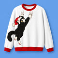 Funny Naughty Hanging Cat Ugly Christmas Sweater Xmas Party Apparel Cat Lover Christmas Gifts - Gearneko