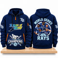 TB Rays 2026 American League World Series Champions Half Zip Hoodie Tampa Bay Rays Gear - Gearneko