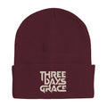 Three Days Grace Logo Script Beanie Three Days Grace Merch Rock Lover Presents - Gearneko