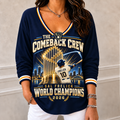 Milwaukee Brewers 2026 World Series Champions V-Neck Long Sleeve Shirt Baseball Fans Gifts - Gearneko