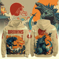 Cleveland Browns Merch Godzilla Game Night Hoodie Cleveland Browns Apparel - Gearneko