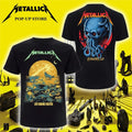 Metallica Merch Life Burns Faster Sphere Las Vegas Concert Black T-Shirt Unique Gifts For Metalheads - Gearneko