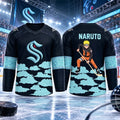 Seattle Kraken X Naruto Shippuden Hockey Jersey Shirt 2026 - Gearneko