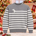 Funny Long Dachshund Striped Ugly Christmas Sweater Shirt Xmas Party Apparel Dachshund Lover Gifts - Gearneko