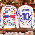 Zinedine Zidane #10 France Football Ugly Christmas Sweater Shirt - Gearneko