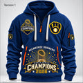 Milwaukee Brewers Merch World Series Champions 2026 Half Zip Hoodie Milwaukee Brewers Apparel - Gearneko