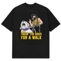 Appalachian State Mountaineers Merch Takin The Dogs For A Walk Football T-Shirt - Gearneko