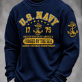 US Navy 250Th Anniversary Forged By The Sea 1775 Long Sleeve Shirt US Navy Apparel - Gearneko
