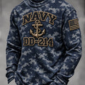 US Navy 250Th Anniversary Navy DD214 Anchor Long Sleeve Shirt US Navy Clothing - Gearneko