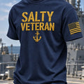 US Navy 250Th Anniversary Salty Veteran American T-Shirt US Navy Clothing - Gearneko