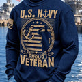 US Navy 250Th Anniversary Proud Veteran Long Sleeve Shirt US Navy Apparel - Gearneko