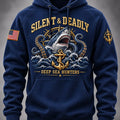 US Navy 250Th Anniversary Silent And Deadly Shark Graphic Hoodie US Navy Apparel - Gearneko