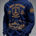 US Navy 250Th Anniversary United States Ship Graphic Long Sleeve Shirt US Navy Apparel - Gearneko