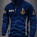 US Navy 250Th Anniversary Anchor Zip Sweatshirt US Navy Apparel Gifts For Veterans - Gearneko