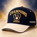 Milwaukee Brewers Merch 2026 World Champions Hat Brewers Championship Baseball Cap - Gearneko