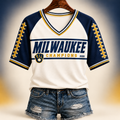 Milwaukee Brewers Merch 2026 World Champions V-Neck Shirt Best Gifts For Brew Crew - Gearneko