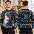 Ado 5th Anniversary Blue Eye Portrait Black Ugly Christmas Sweater Xmas Clothing Ado Apparel - Gearneko