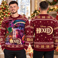 Disney Hexed Billie And Green Creature Burgundy Ugly Christmas Sweater Disney Xmas Apparel - Gearneko