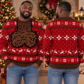 Funny Black Cock Dick Head Christmas Ugly Christmas Sweater Adult Humor Xmas Clothing - Gearneko