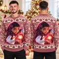 Disney Hexed Billie Magic Orb Dusty Rose Ugly Christmas Sweater Best Disney Apparel - Gearneko