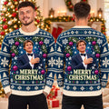 Tom Cruise Tuxedo Merry Christmas Teal Ugly Christmas Sweater Tom Cruise Xmas Clothing - Gearneko
