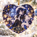 Ado Winter Singer Blue Rose Heart Christmas Ornament Xmas Tree Decorations - Gearneko