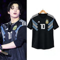 BTS Jungkook Argentina Lionel Messi 2018 World Cup Away Jersey BTS Clothing Best Gifts For Army - Gearneko