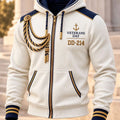 US Navy 250Th Anniversary Navy Veteran Anchor Zip-Up Hoodie US Navy Clothing Gifts For Veterans - Gearneko