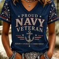US Navy 250Th Anniversary Veterans Day Graphic V-Neck Shirt Gifts For Patriots - Gearneko