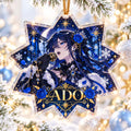 Ado Gothic Blue Rose Christmas Ornament Xmas Tree Decor Christmas Gift For Ado Lovers - Gearneko