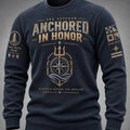 US Navy 250Th Anniversary Anchored In Honor Long Sleeve Shirt US Navy Clothing Gifts For Him - Gearneko