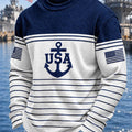 US Navy 250Th Anniversary USA Anchor Graphic Long Sleeve Shirt US Navy Gifts For Veterans - Gearneko