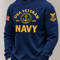 US Navy 250Th Anniversary USA Veteran Navy Long Sleeve Shirt Gifts For Patriotic Dad - Gearneko