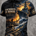 US Navy 250Th Anniversary Anchored In Honor Polo Shirt US Navy Apparel Gifts For Veterans - Gearneko