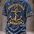 US Navy 250Th Anniversary Proud Veteran A Life Of Service Gold Anchor T-Shirt US Navy Apparel - Gearneko