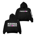 Kesha Merch Records Freedom Black Hoodie Best Kesha Hooded Sweatshirt Fan Gifts - Gearneko