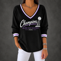 Golden State Valkyries Merch 2026 WNBA Finals Champions V-Neck Long Sleeve Shirt Valkyries Champs Apparel - Gearneko