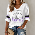 Golden State Valkyries Merch 2026 WNBA Finals Champions V-Neck Long Sleeve Shirt - Gearneko