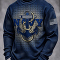 US Navy 250Th Anniversary Anchor Graphic Long Sleeve Shirt US Navy Clothing - Gearneko
