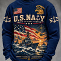 US Navy 250Th Anniversary Ship Eagle American Graphic Long Sleeve Shirt US Navy Apparel - Gearneko